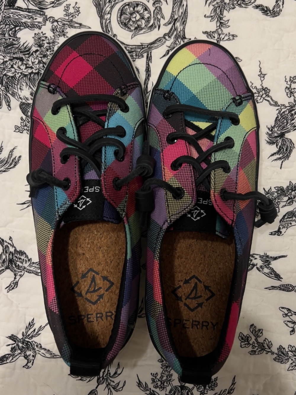 Sperry Crest Vibe Seacycled Plaid Sneaker size 6.5